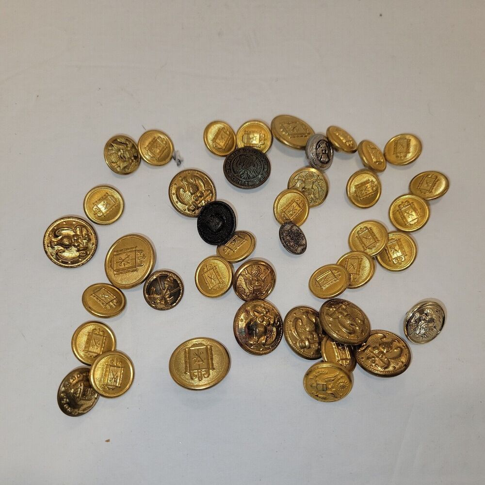 Mixed Metal Military Buttons
